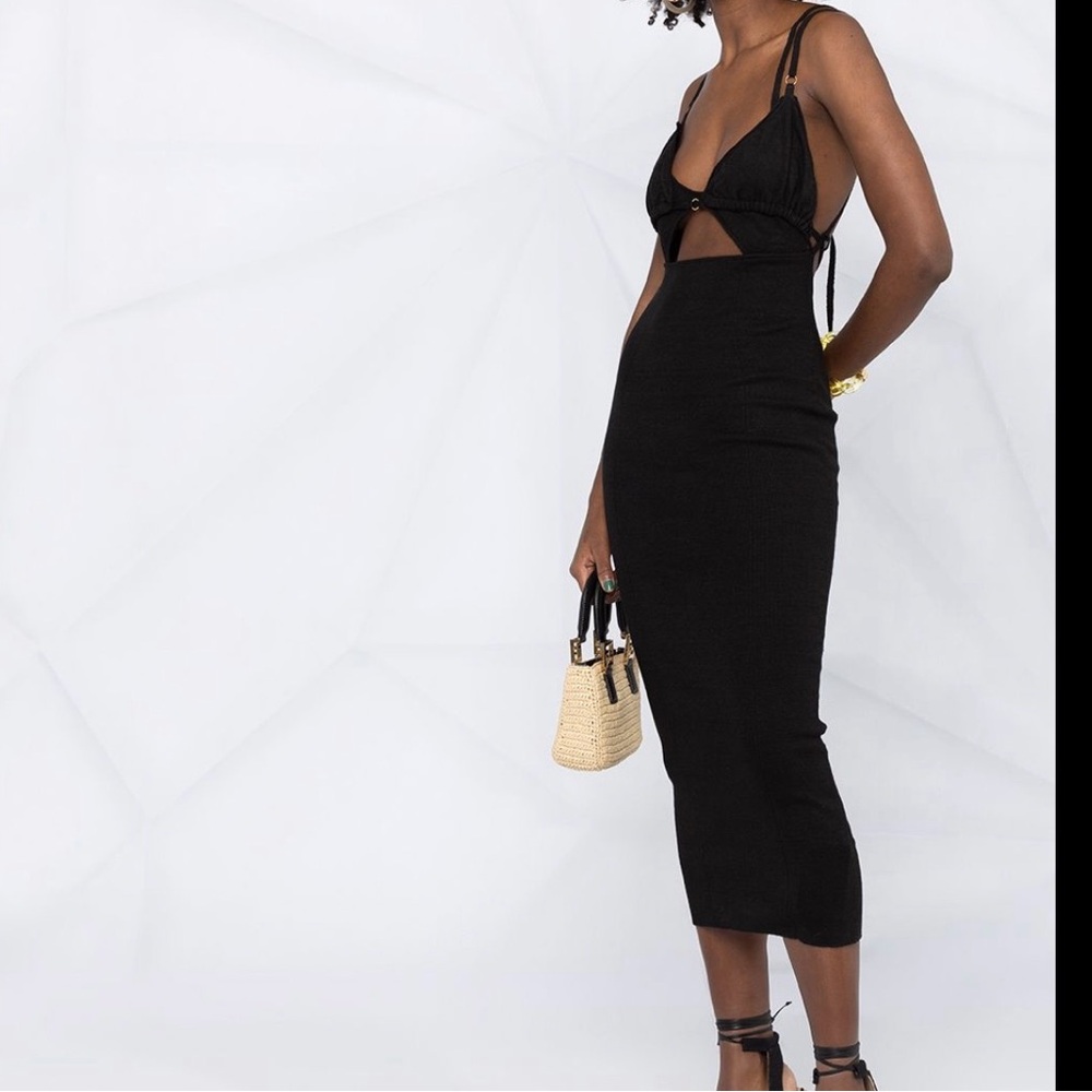 Jacquemus La Robe Pila linen midi Dress - 34